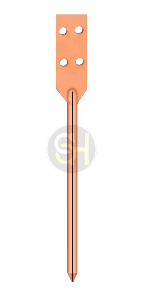 Copper bonded Earthing Rod with point and clamp