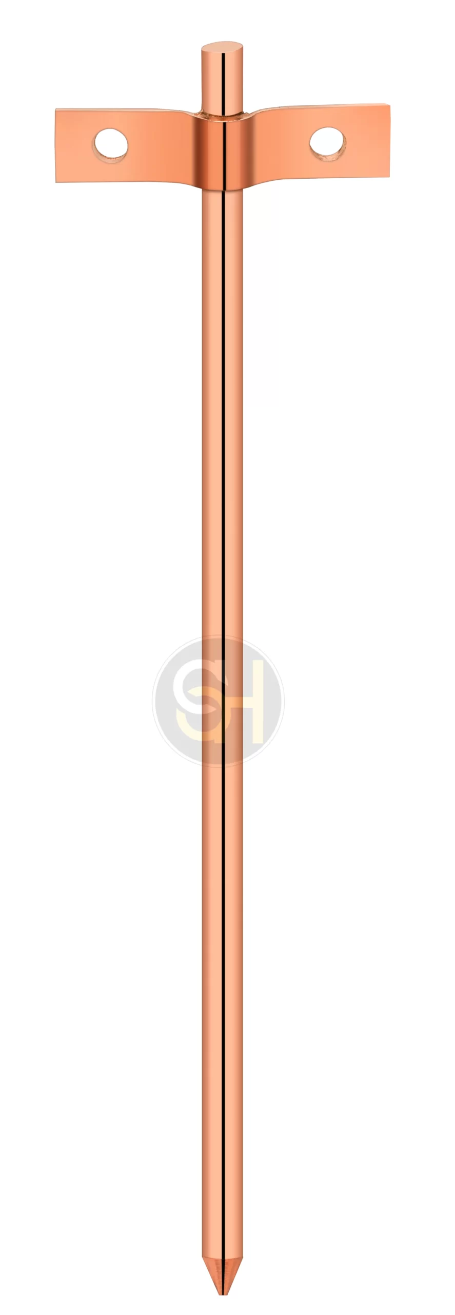 Copper bonded Earthing Rod with point and clamp (long)