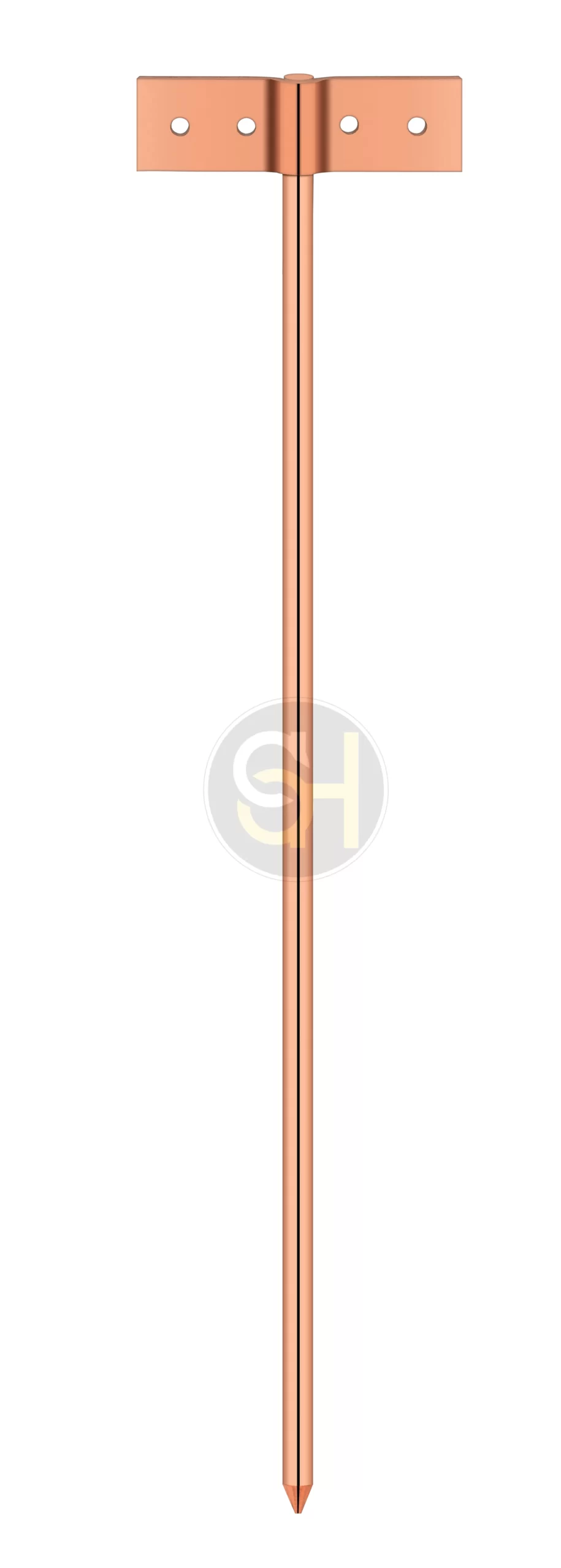 Copper bonded Earthing Rod with point and clamping accessories