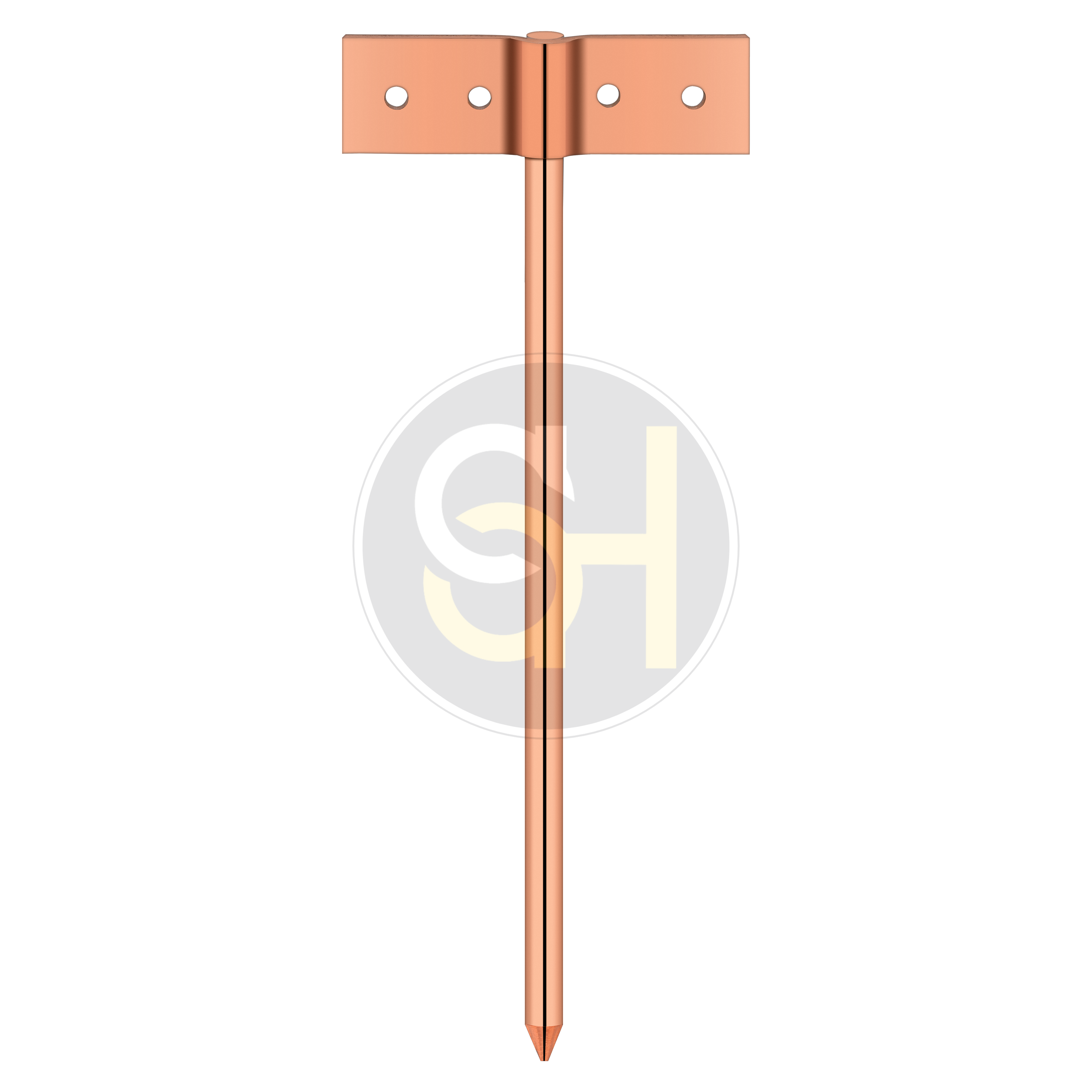 Copper bonded Earthing Rod with point and clamp