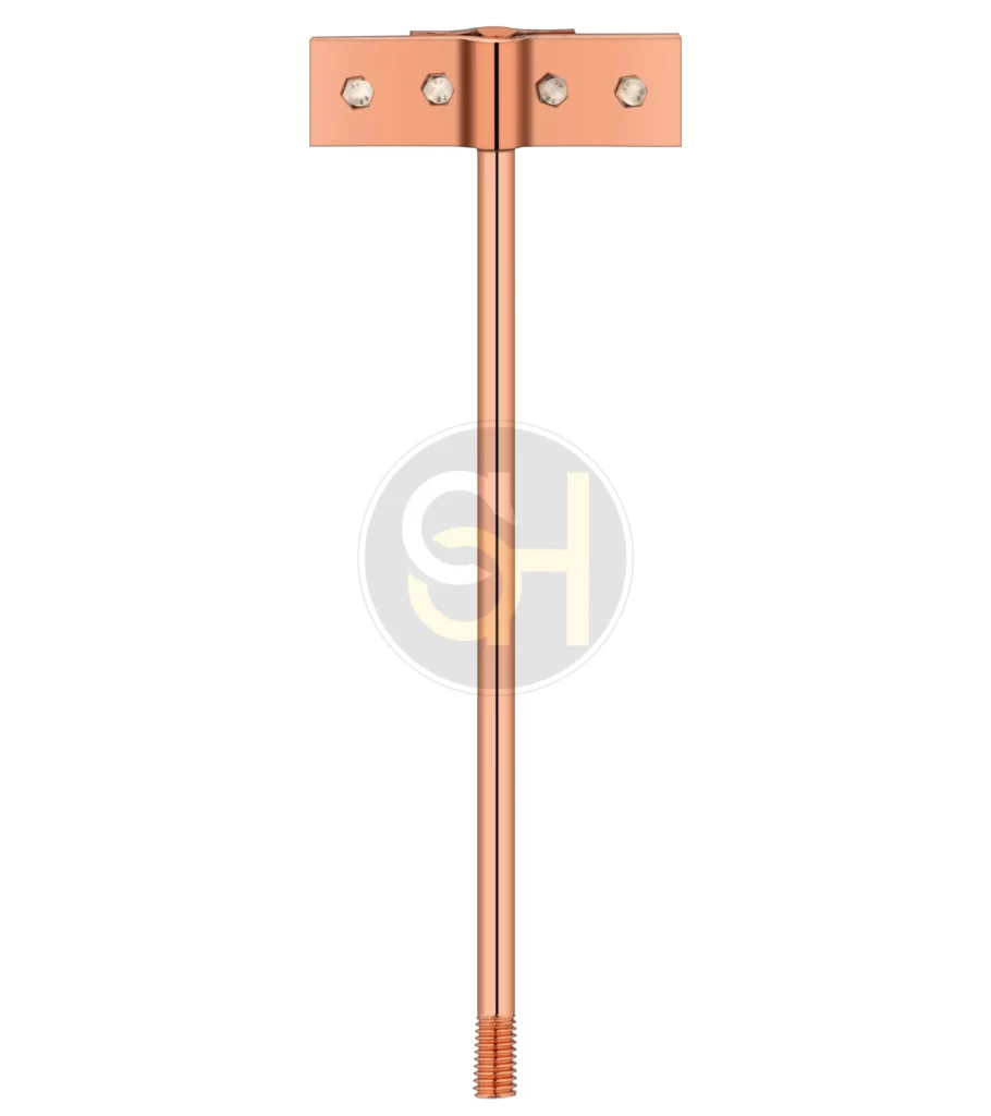 Copper bonded Earthing Rod with thread and clamping accessories