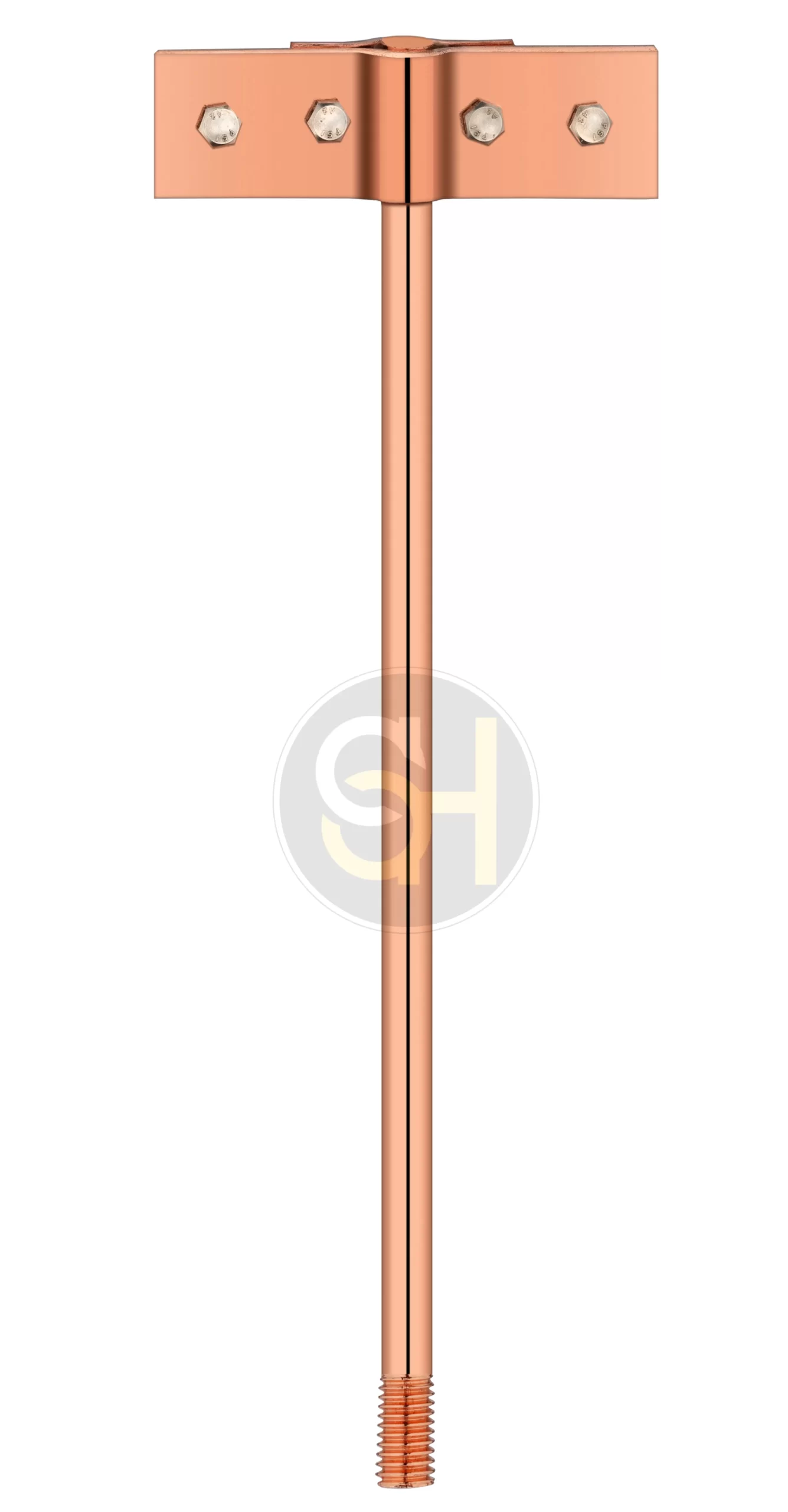 Copper bonded Earthing Rod with thread and clamping accessories