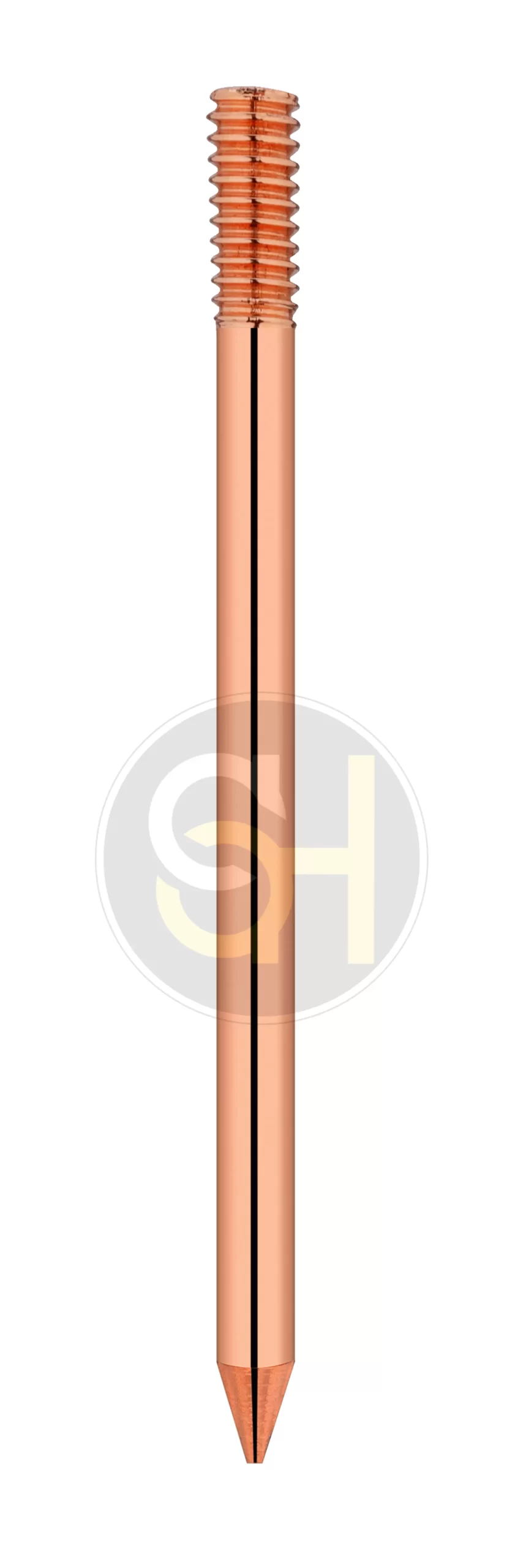 Copper bonded Earthing Rod with point