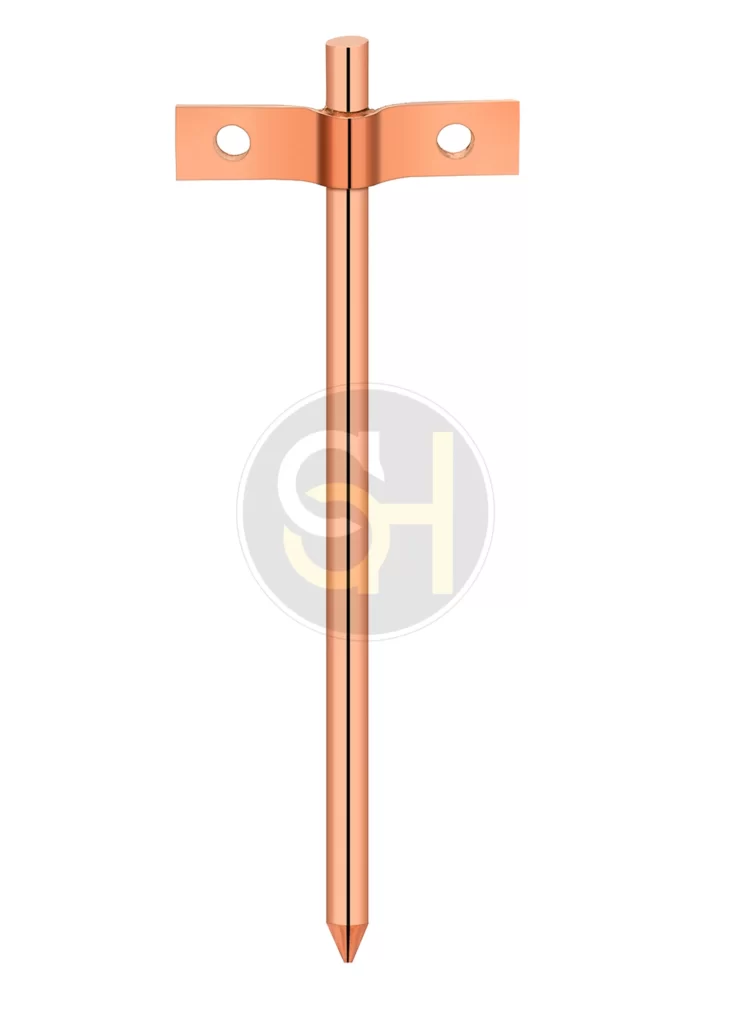 Copper bonded Earthing Rod with point and clamp(long)